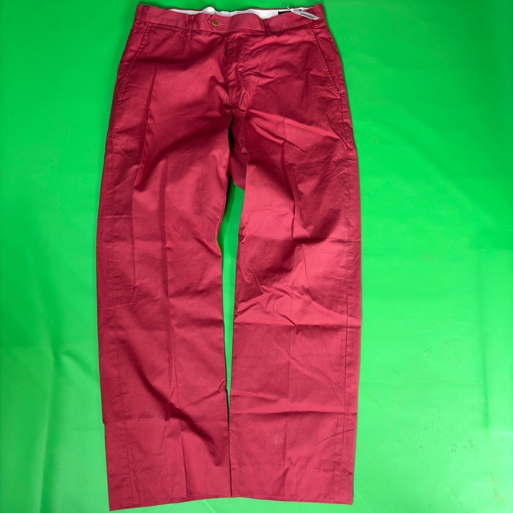 Scott Barber Chino‎ Pants Mens 32x30 Red Cotton Flat Front Straight Leg NWT
